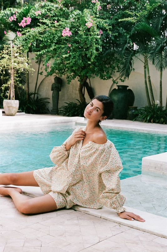 Claire Lounge Set - Cotton - Floret Green