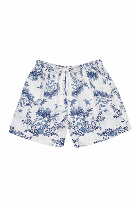 Mens Boxer Shorts - Summer Toile - Aegean Blue