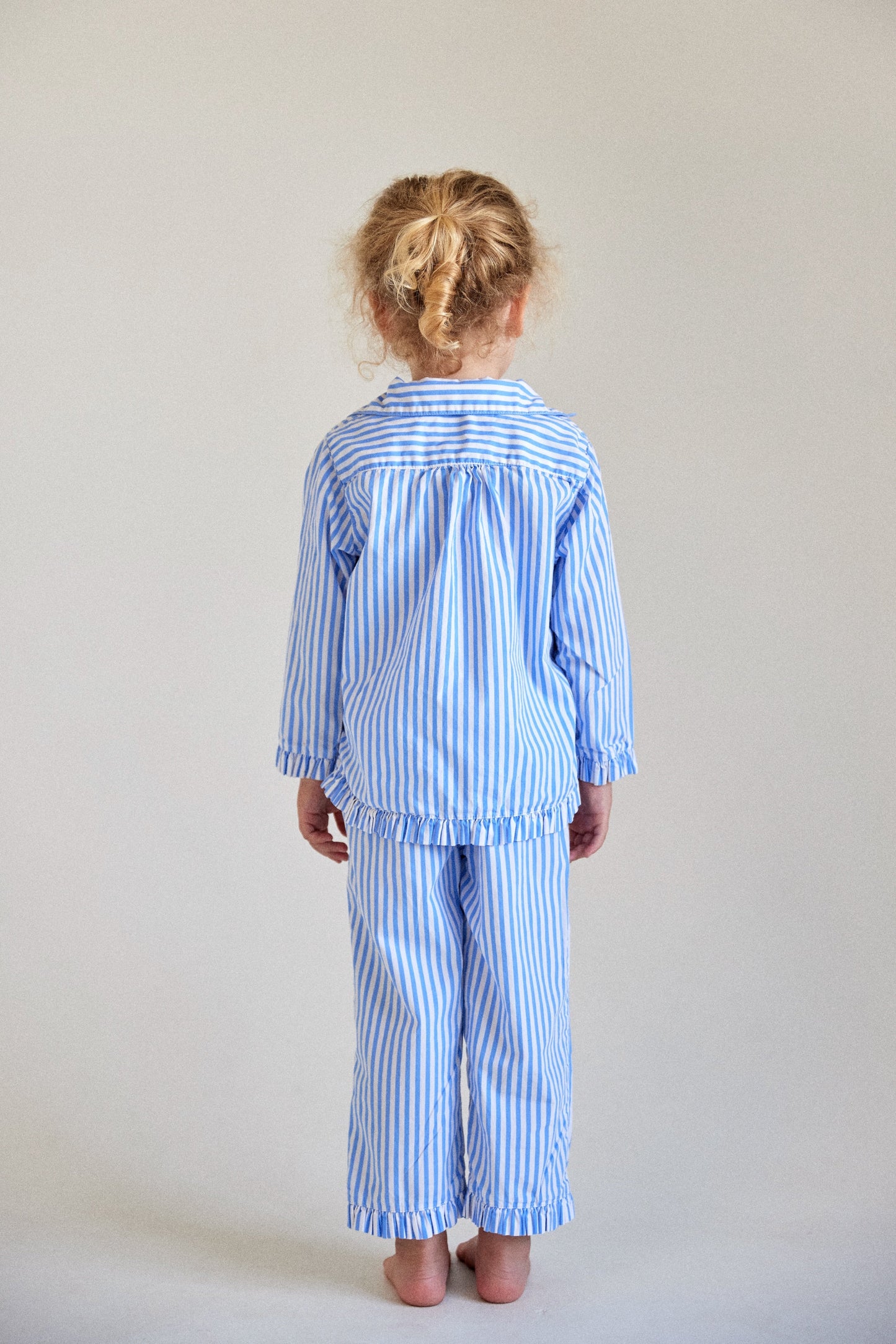 Girls Felicity Frill Set - Long - Pinstripe Blue