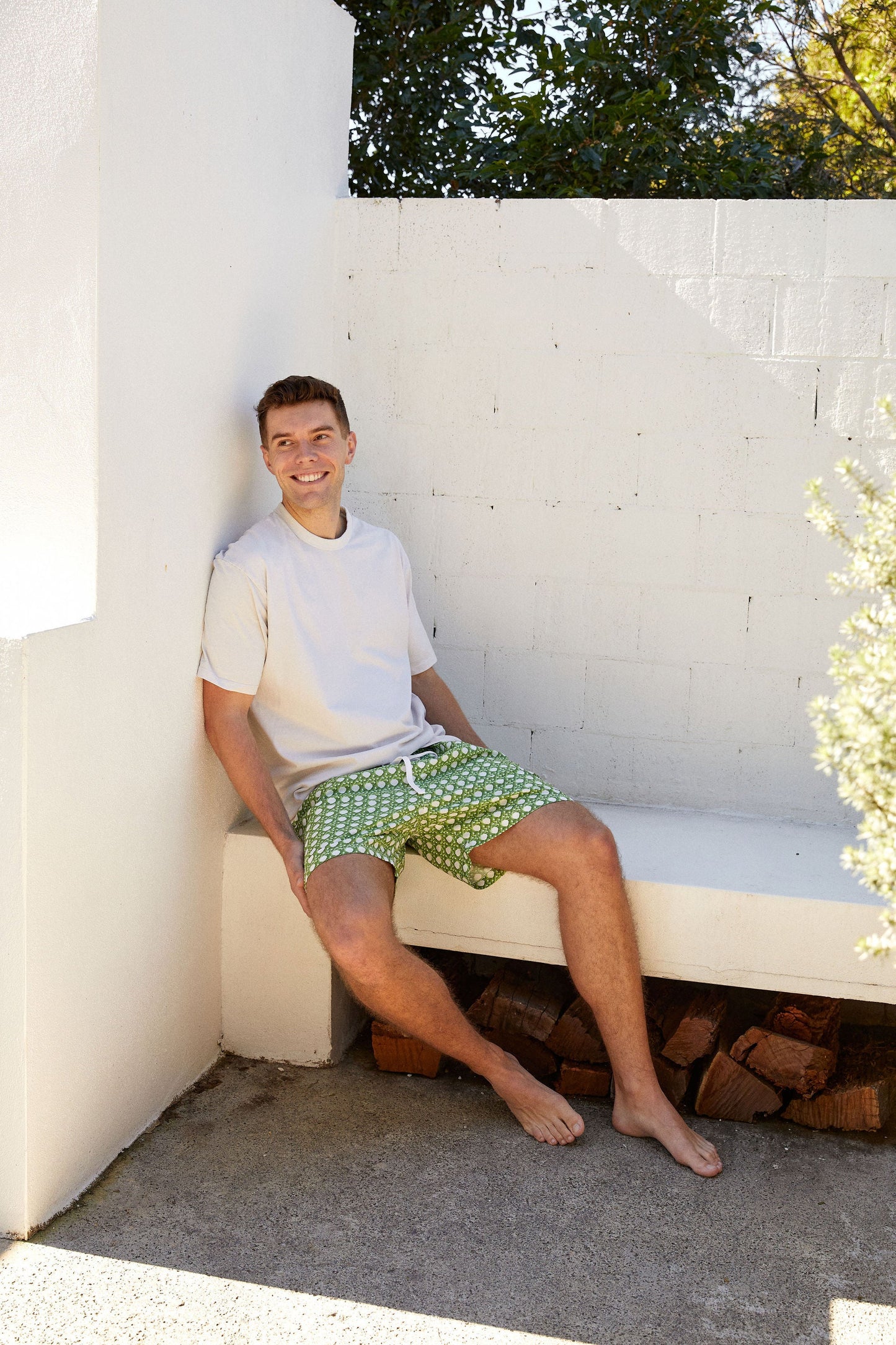 Mens Boxer Shorts - Rattan Green