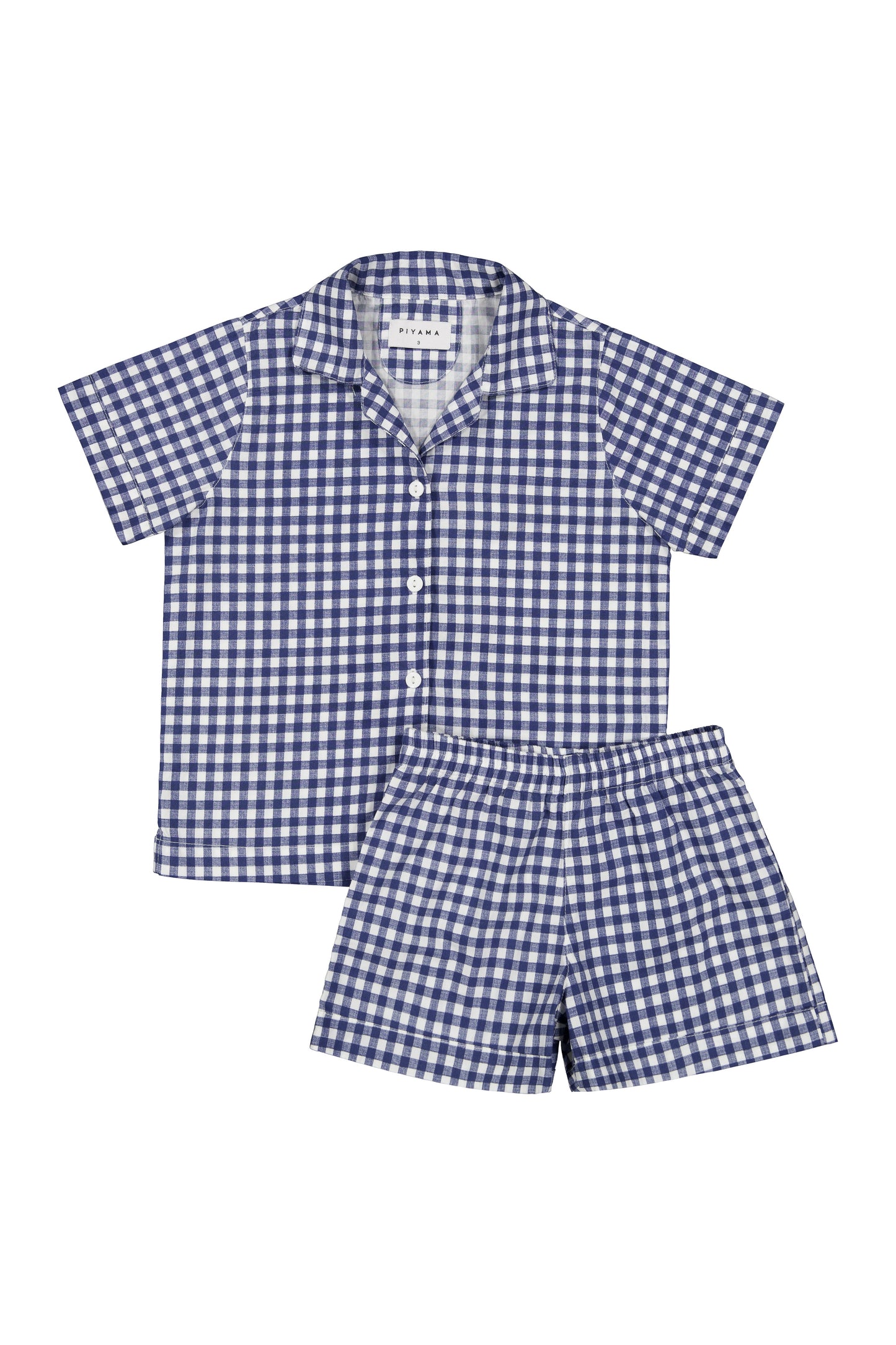 Unisex Children's Sleep Set - Gingham Navy Blue