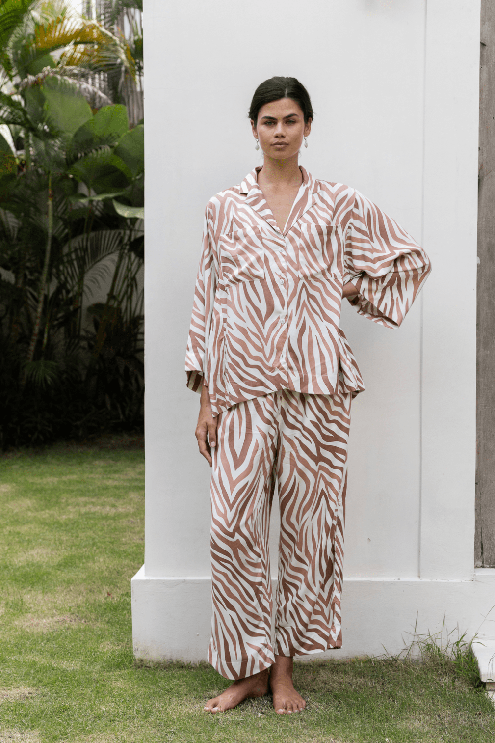 Peta Sleep Set - Long - ECOVERO™ - Zebra