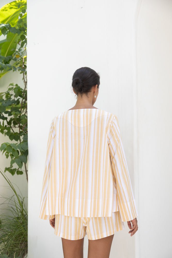 Kaftan Resort Set - Stripe Apricot