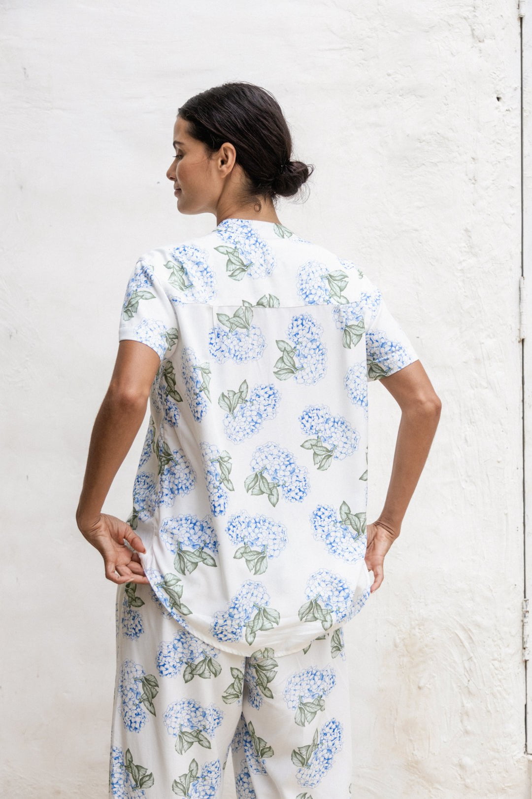 Maggie Pyjama Set - Long Pants - Hydrangea Blue