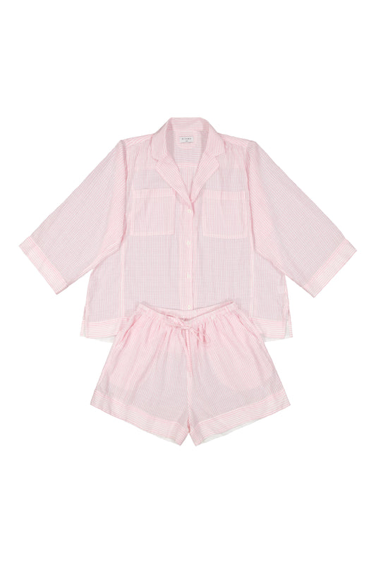 Peta Resort Set - Cotton - Pink Stripe