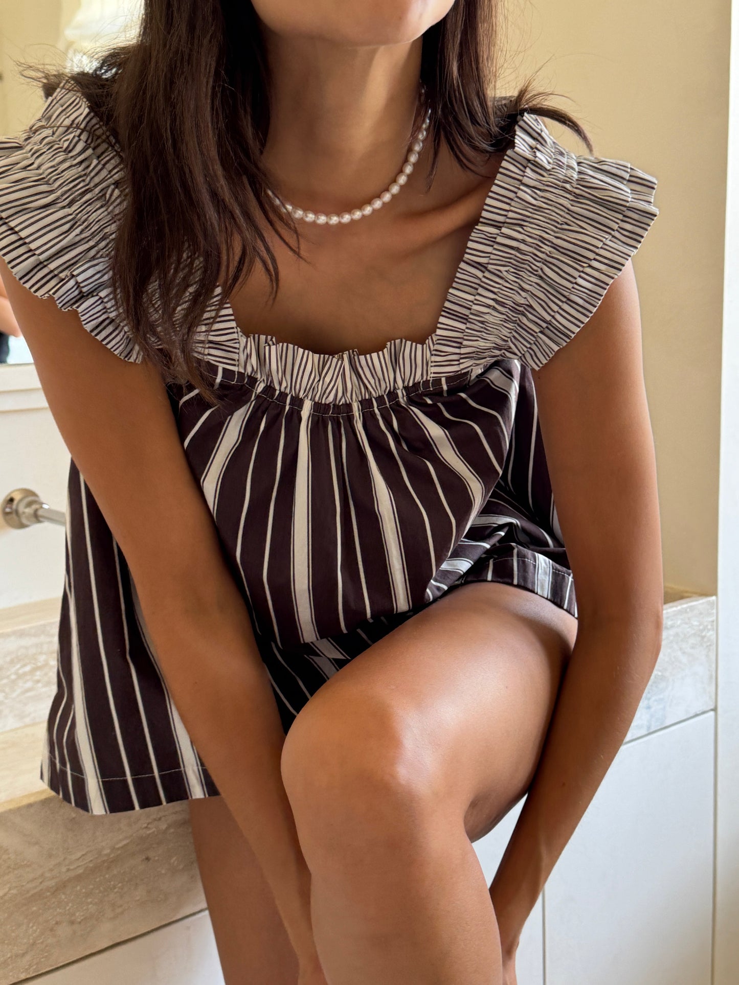 MM x PIYAMA - Nicolette Sleep Set - Chocolate Stripe