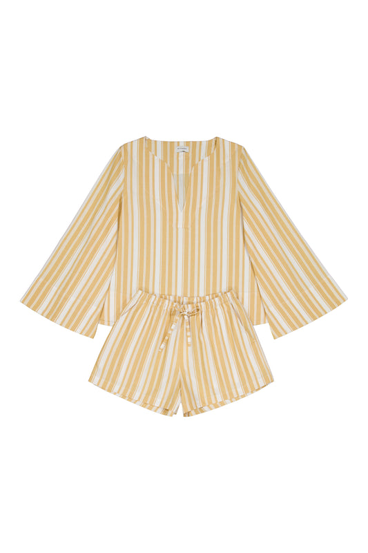Kaftan Resort Set - Stripe Apricot