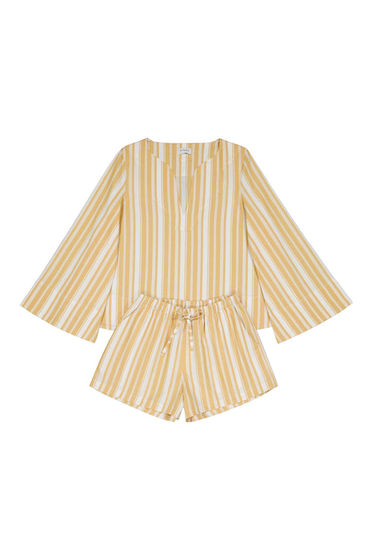 Kaftan Resort Set - Stripe Apricot