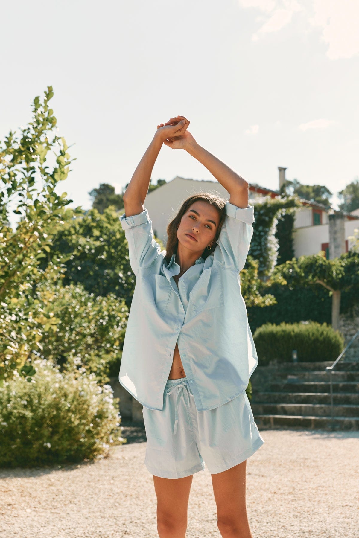 Stevie Lounge Set - Cotton - Baby Blue