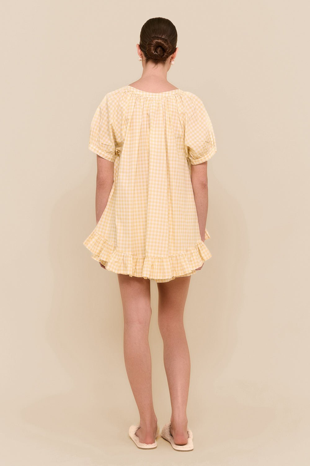 Sophie Sleep Set - Cotton - Gingham Yellow