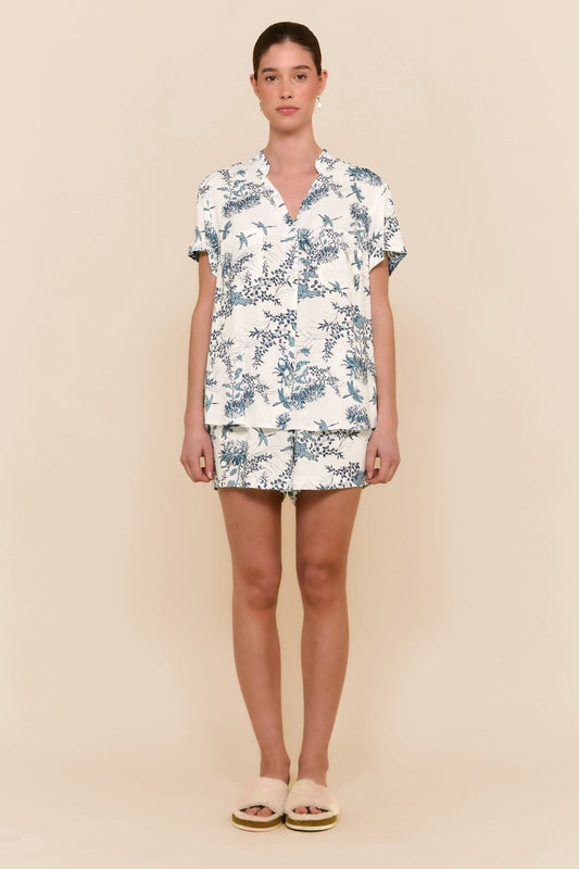Maggie Pyjama Set - Summer Toile - Aegean Blue