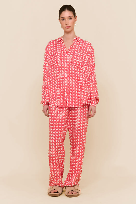 Marlon Long Sleep Set - Rattan - Raspberry Pink