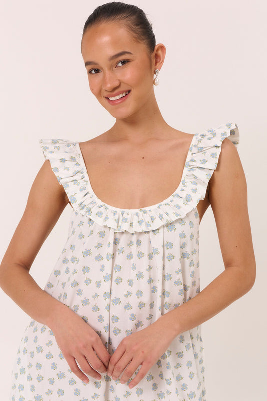 Margot Nightie - Cotton Modal - Meadow Blue