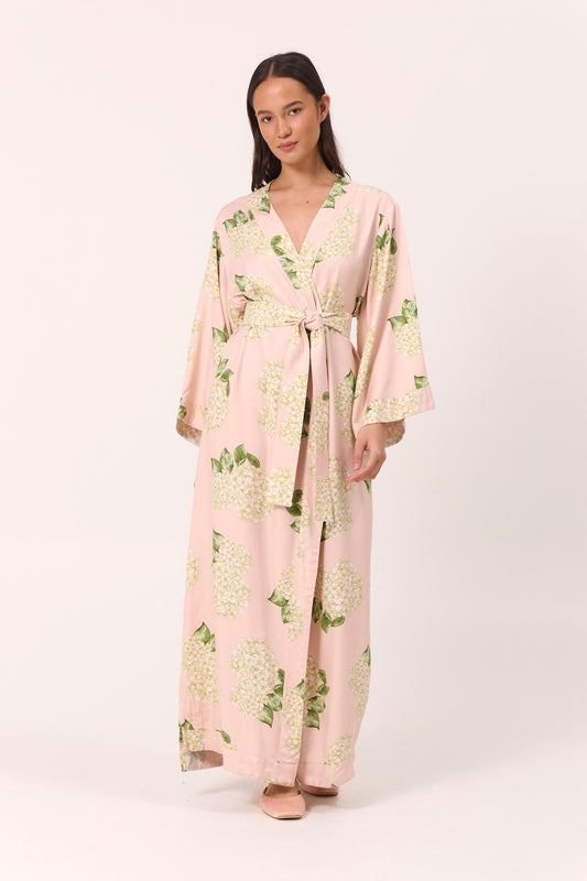 Alice Kimono Robe - ECOVERO™ - Heirloom Hydrangea Pink