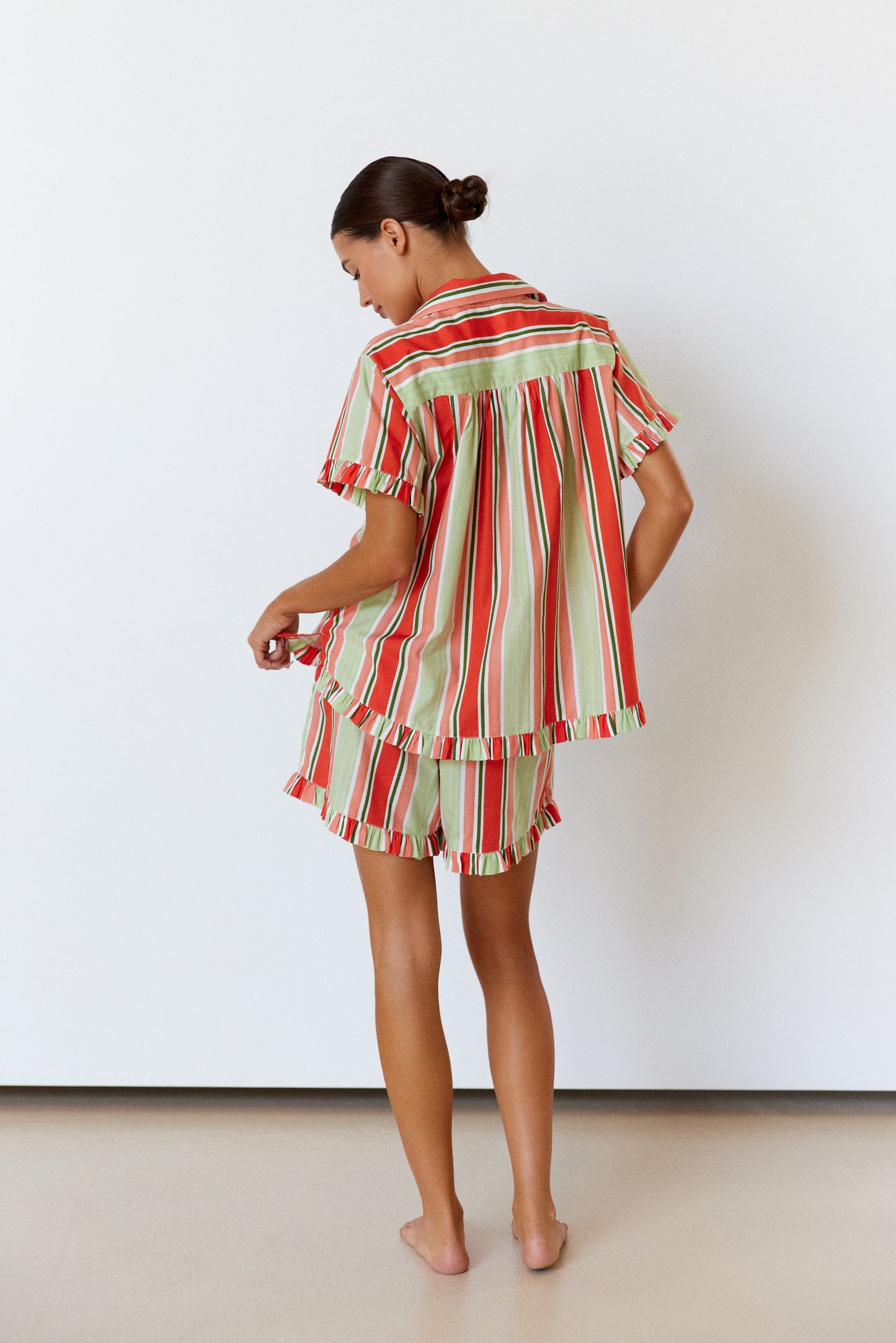 Felicity Frill Set - Cotton Modal - Holiday Stripe