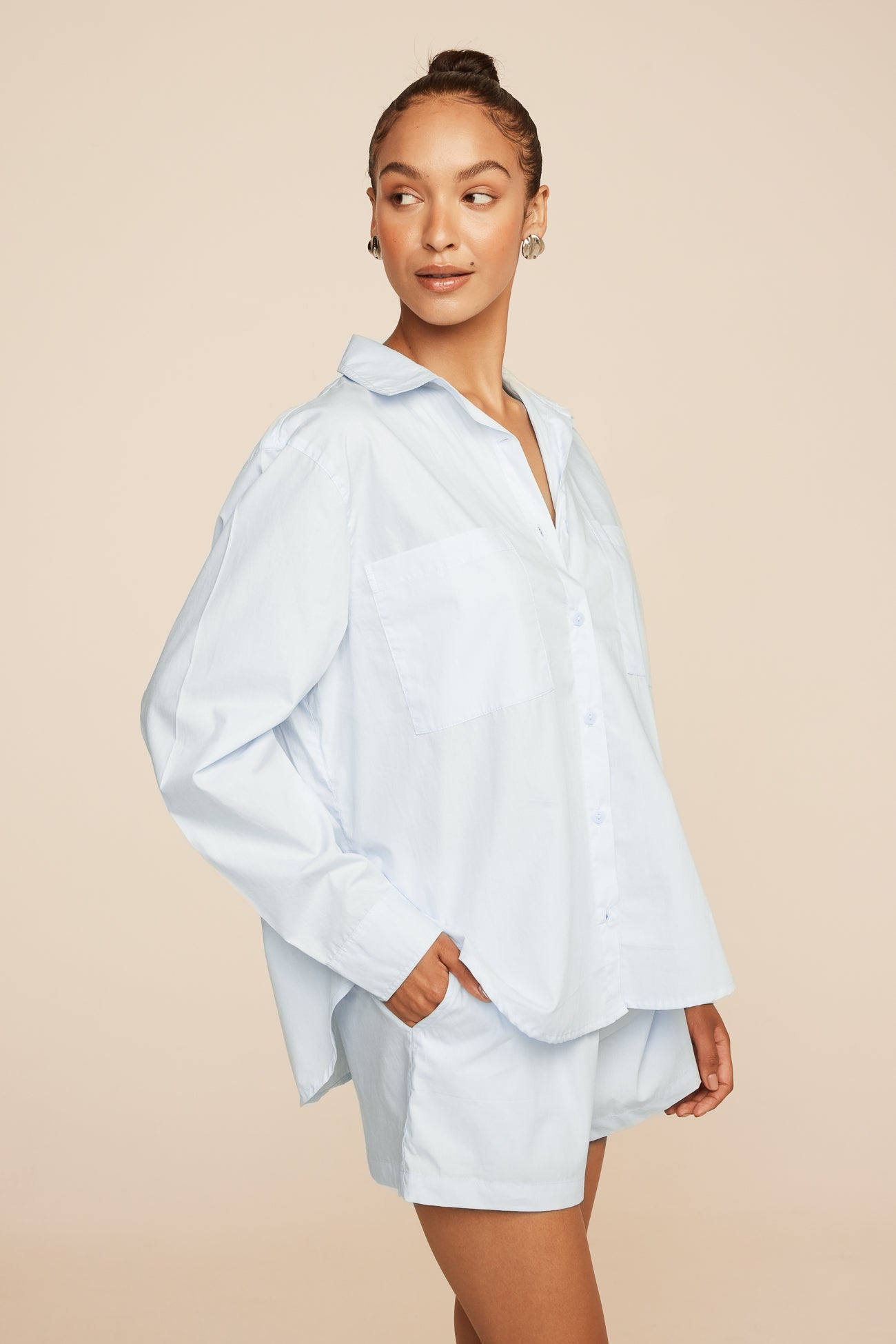 Stevie Lounge Set - Cotton - Baby Blue