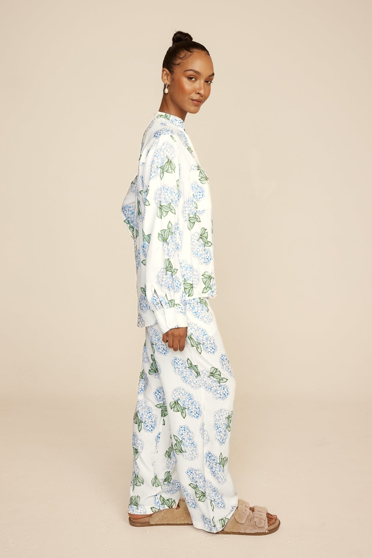 Maggie Pyjama Set - Long - Hydrangea Blue