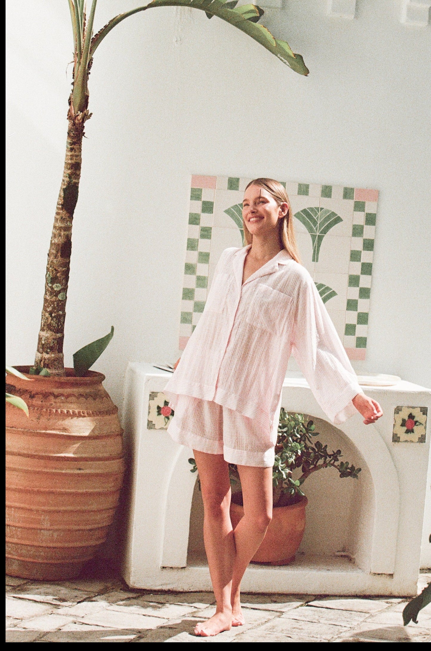 Peta Resort Set - Cotton - Pink Stripe