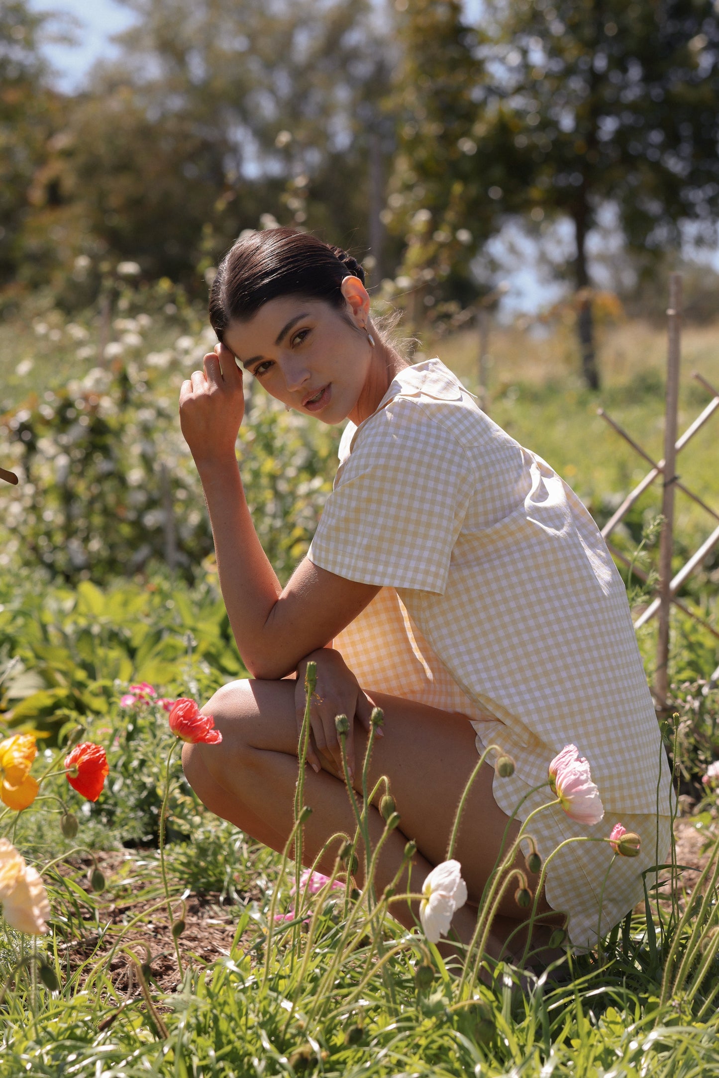 Penelope Sleep Set - Cotton - Gingham Yellow