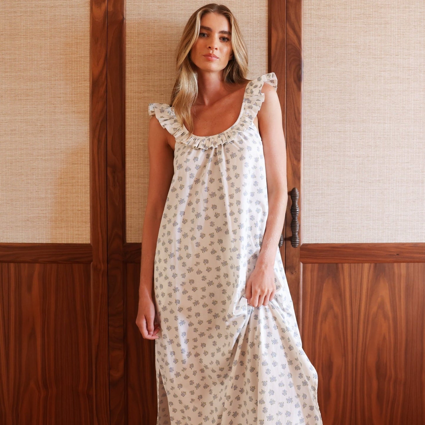 Piyama Margot Nightie - Cotton Modal - Meadow Blue — view 6