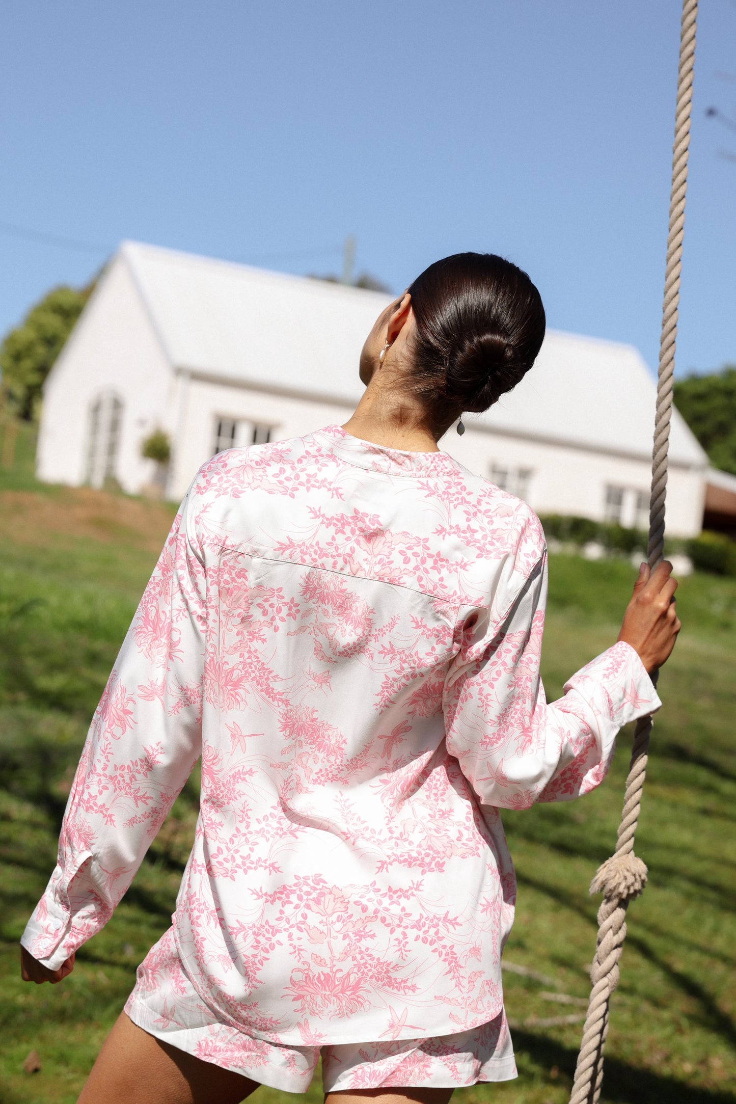 Maggie Pyjama Set - Long Sleeve - ECOVERO™ - Summer Toile Pink