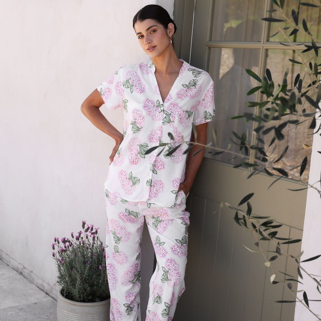 Maggie Pyjama Set - Long Pants - Hydrangea Pink