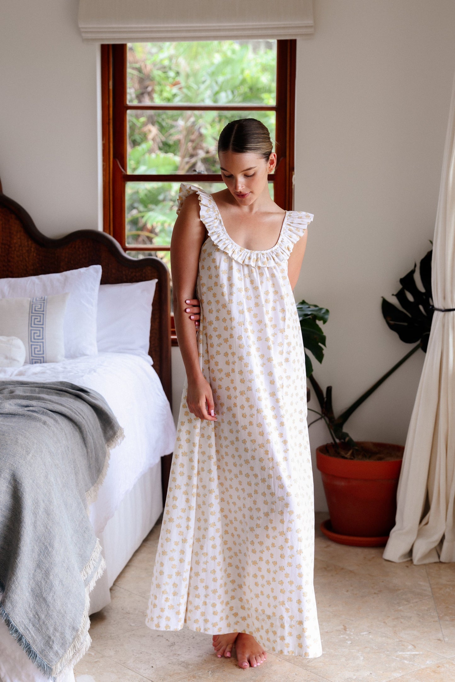 Margot Nightie - Cotton Modal - Meadow Honey