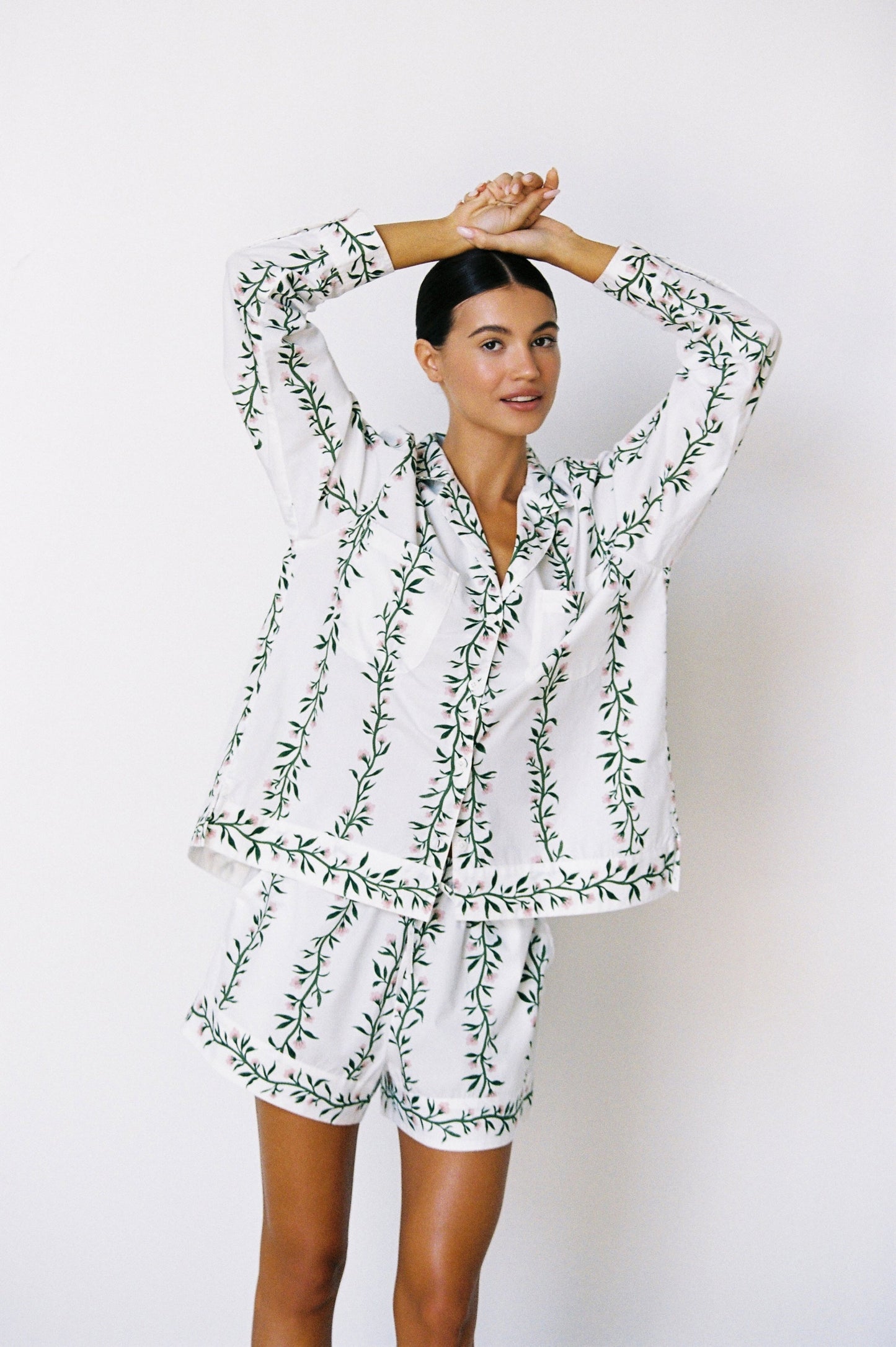 Emily Sleep Set - Long Sleeve - Cotton - Vine Pink