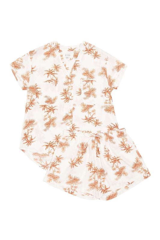 Maggie Pyjama Set - Vintage Palm - Sunset