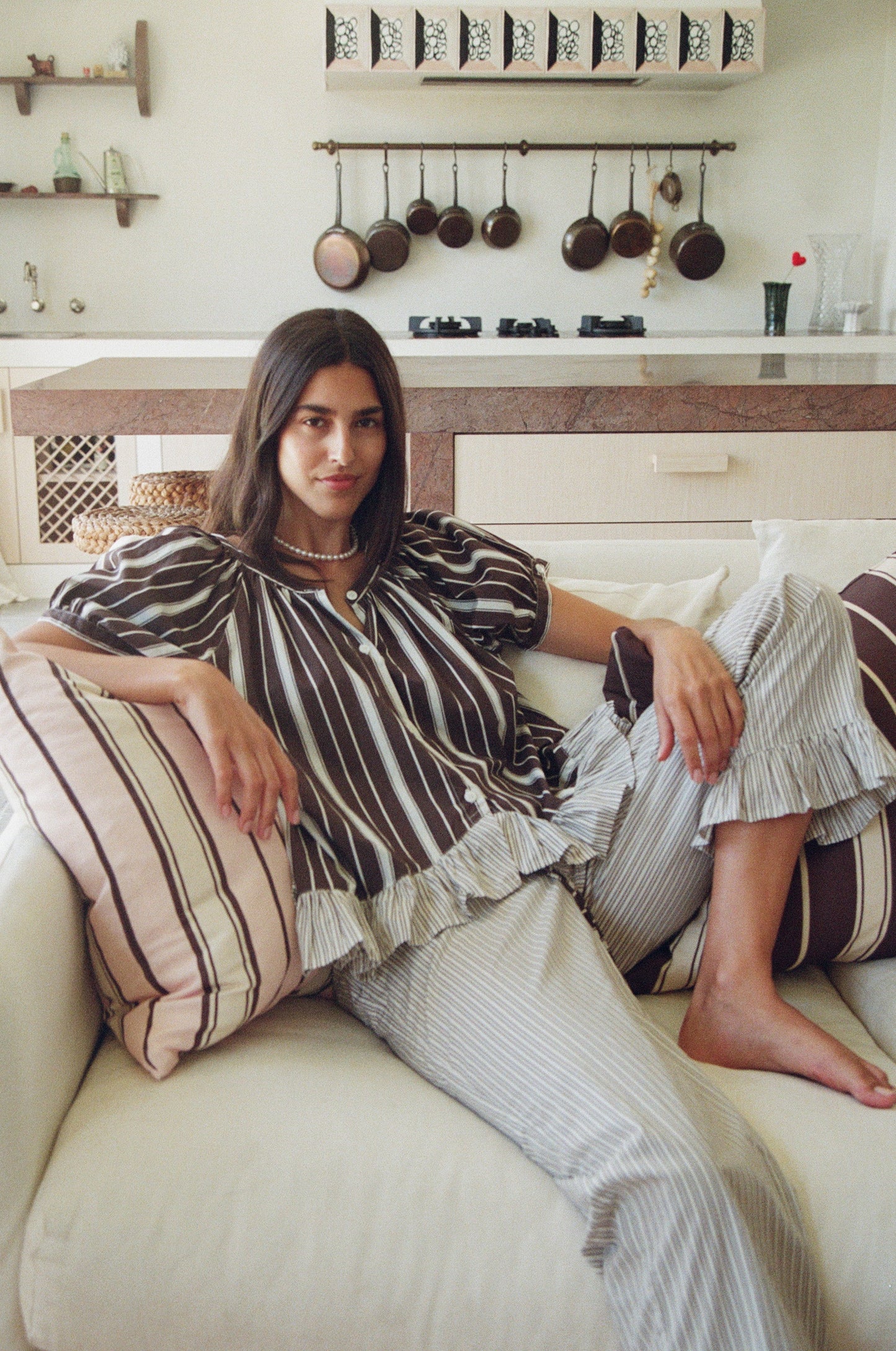 MM x PIYAMA - Sophie Sleep Set - Pants - Chocolate Stripe