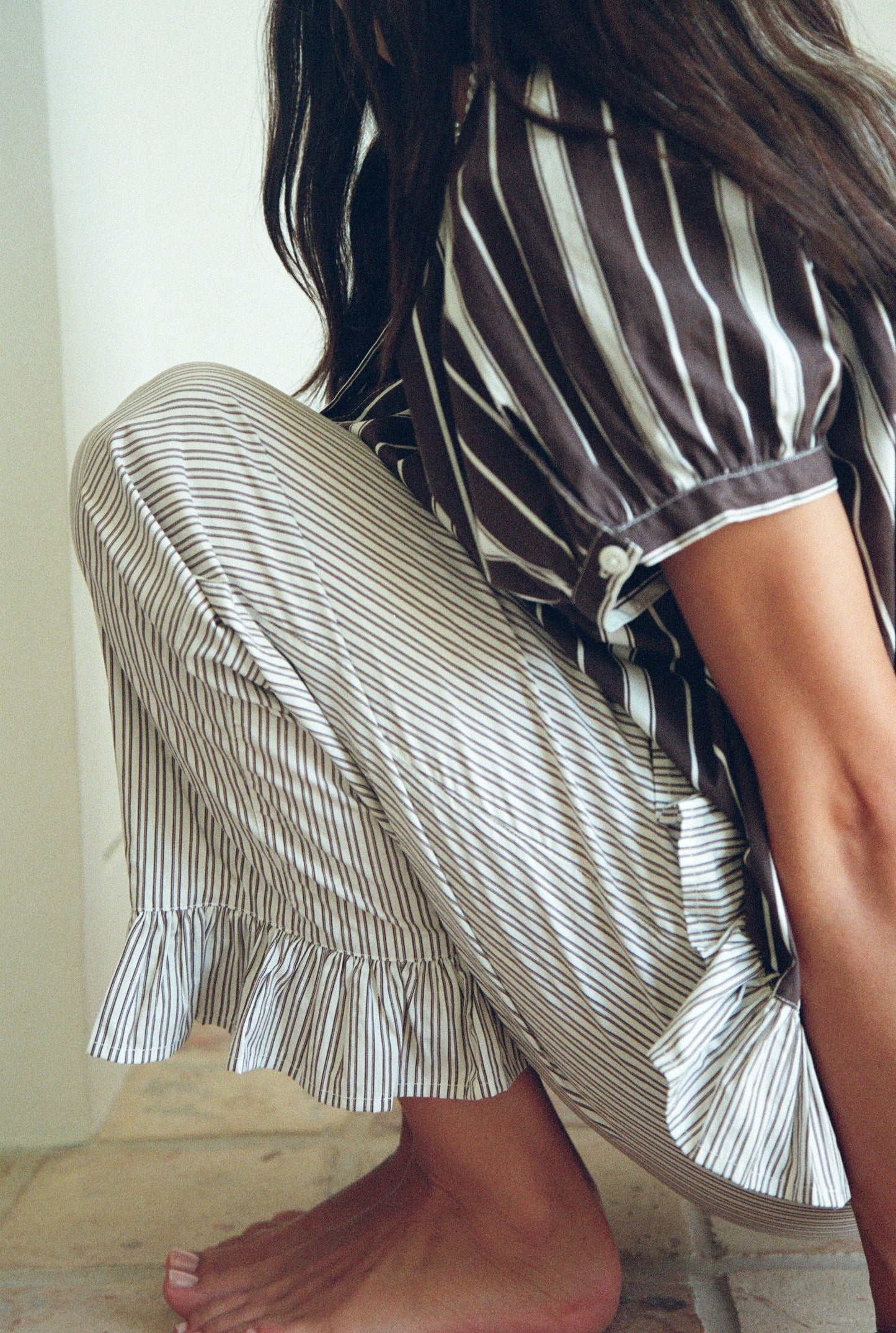 MM x PIYAMA - Sophie Sleep Set - Pants - Chocolate Stripe