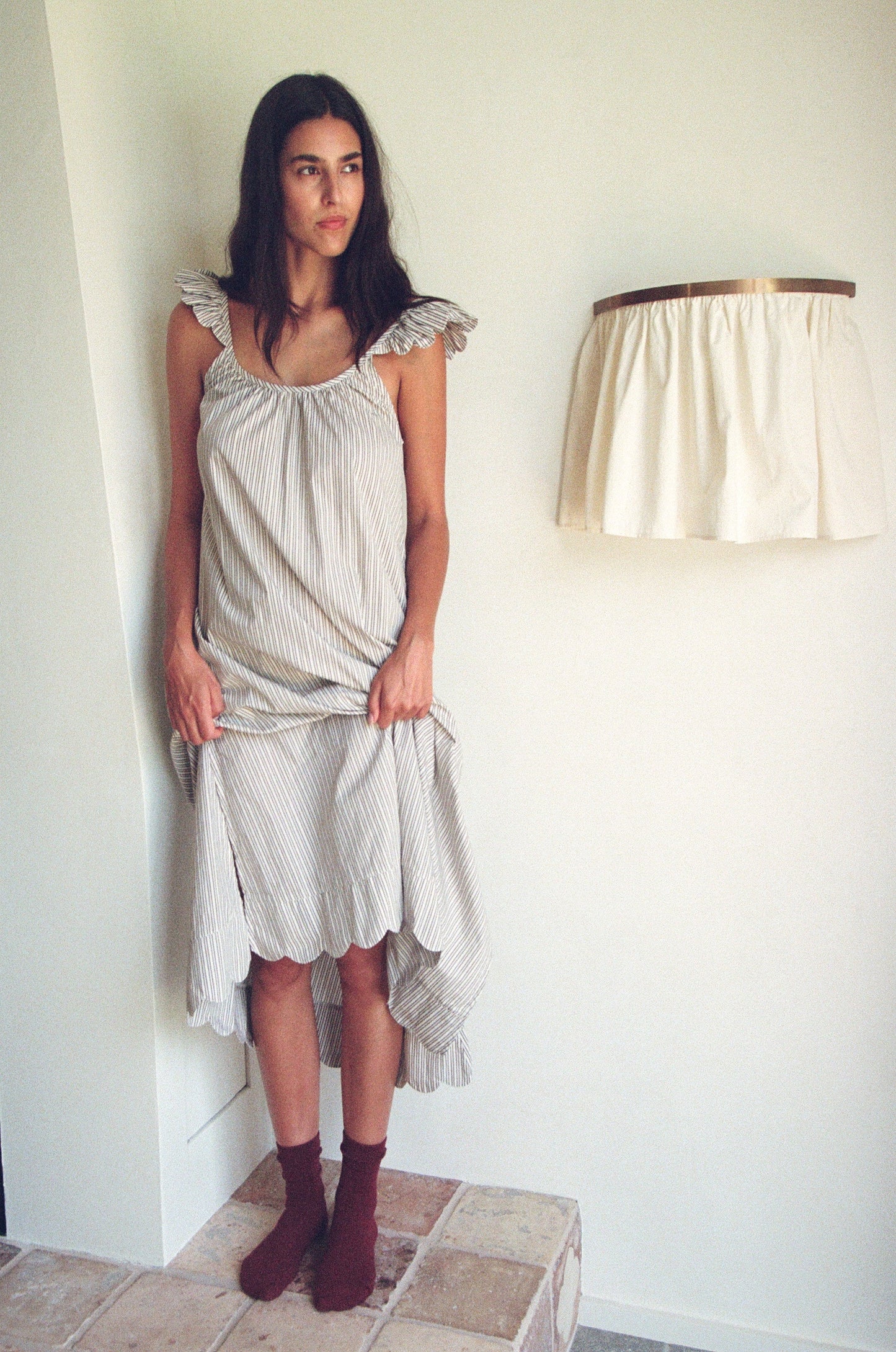 MM x PIYAMA - Indah Wing Nightie - Chocolate Stripe