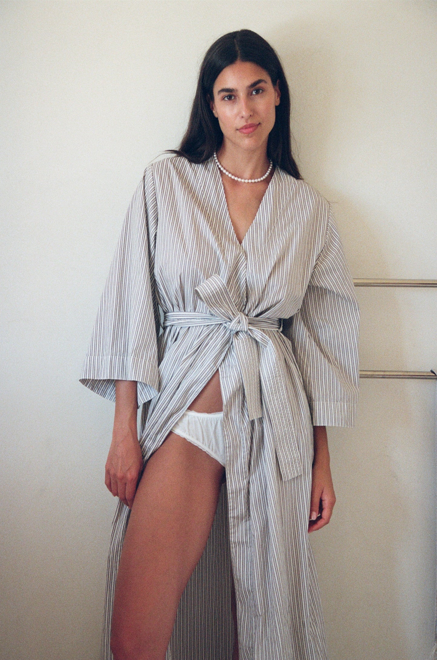 MM x PIYAMA - Alice Kimono - Chocolate Stripe