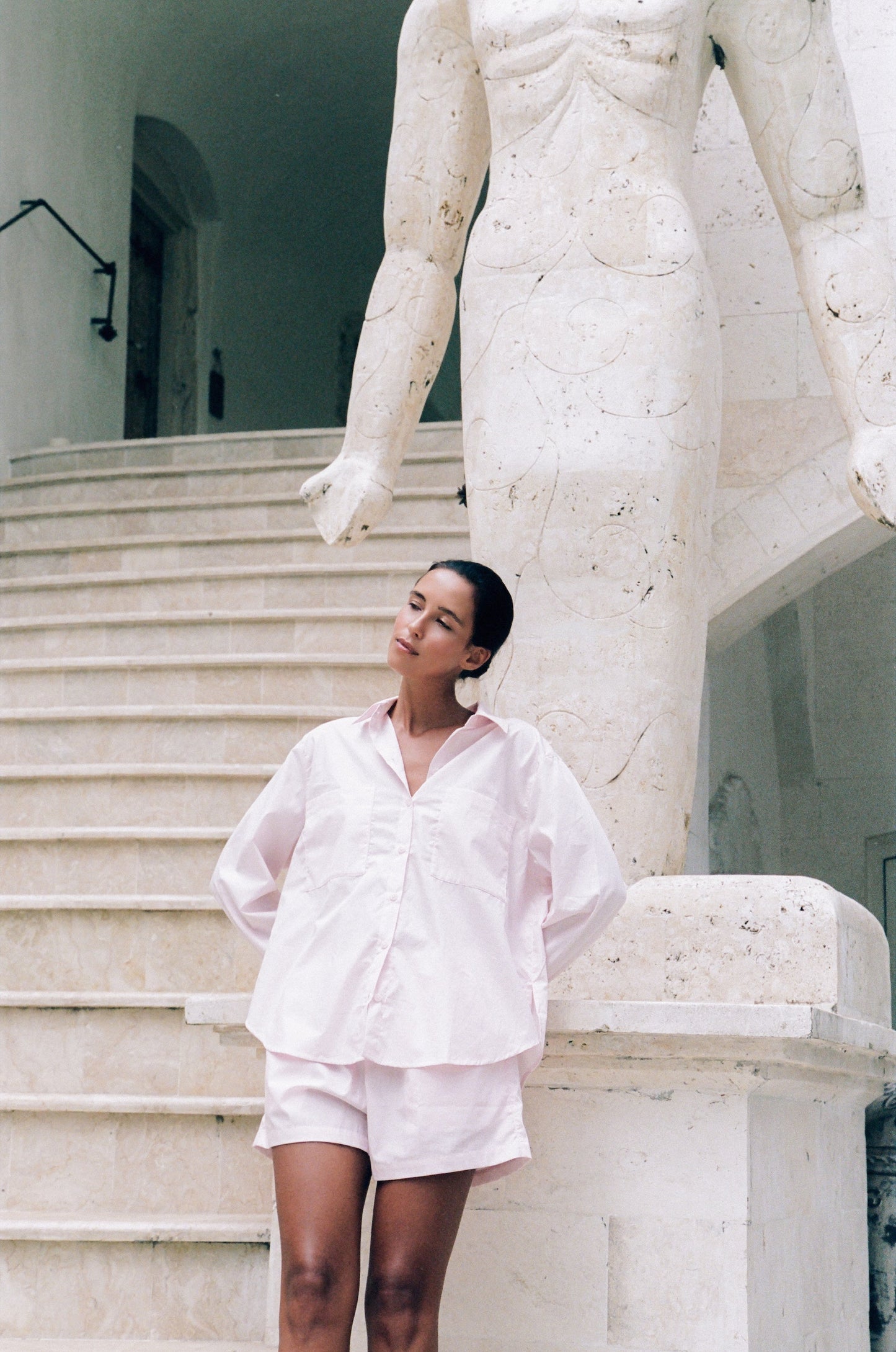 Stevie Lounge Set - Cotton - Ballet Pink