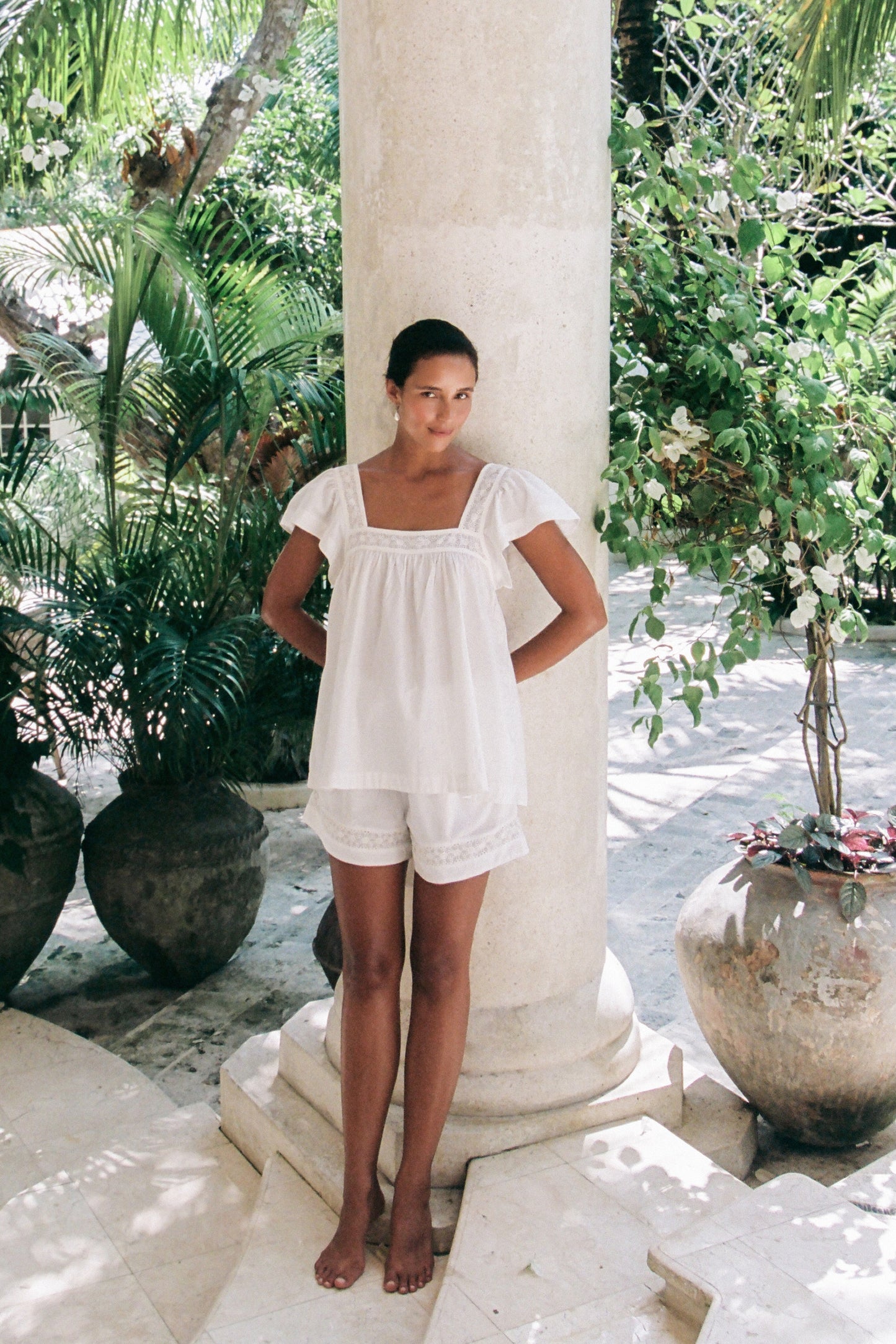 Poppy Lounge Set - Cotton Modal - Off White