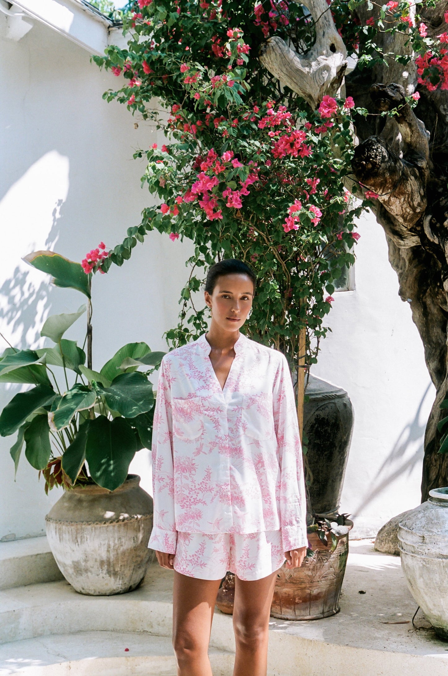 Maggie Pyjama Set - Long Sleeve - ECOVERO™ - Summer Toile Pink
