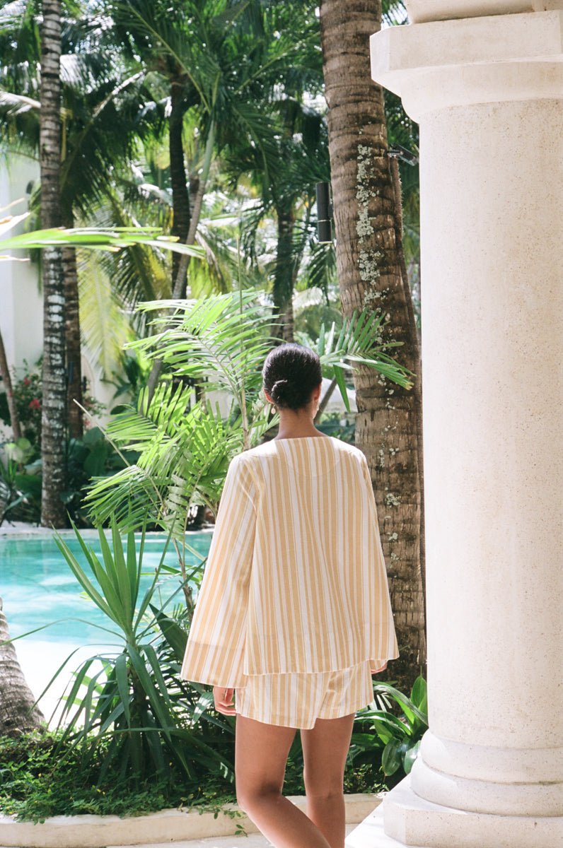 Kaftan Resort Set - Stripe Apricot