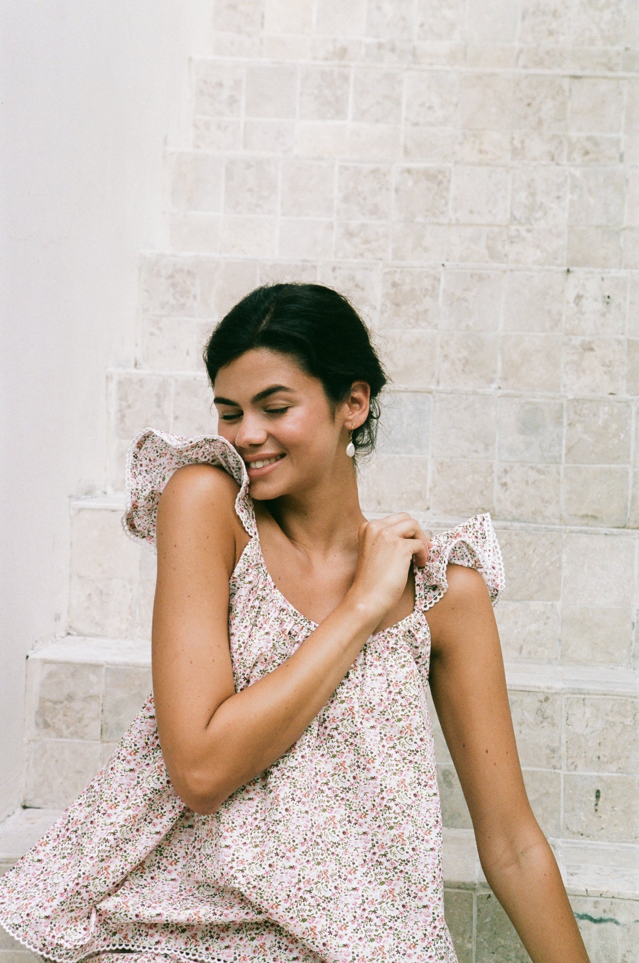 Indah Wing Sleep Set - Floret Pink + Trim