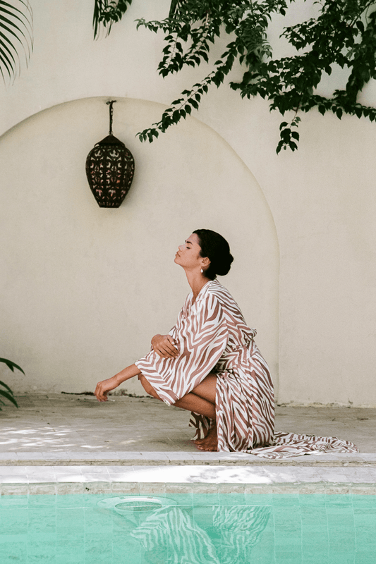 Alice Kimono Robe - ECOVERO™ - Zebra