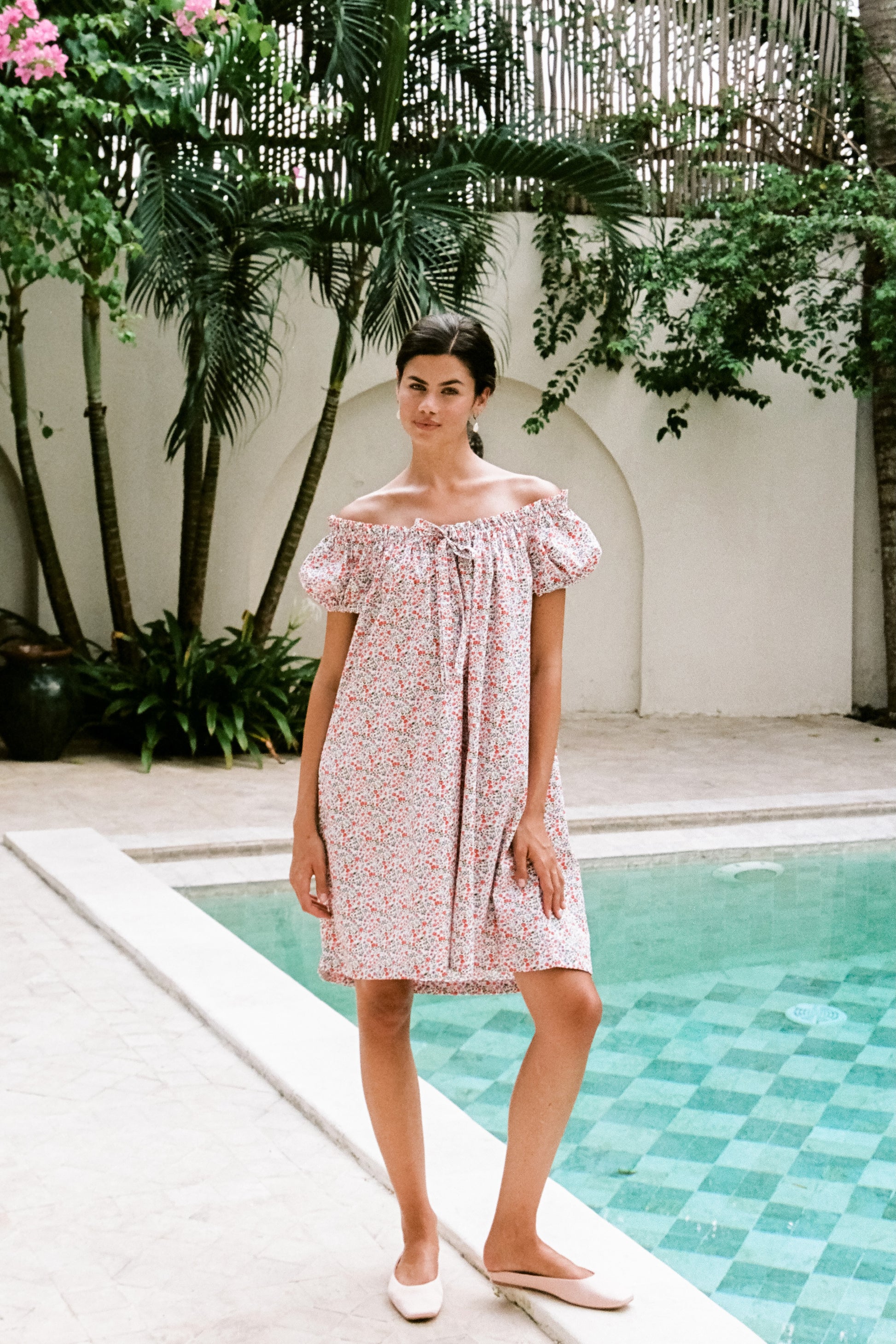 Lily Lounge Dress - Cotton - Floret Piyama Lily Lounge Dress - Cotton - Floret Piyama