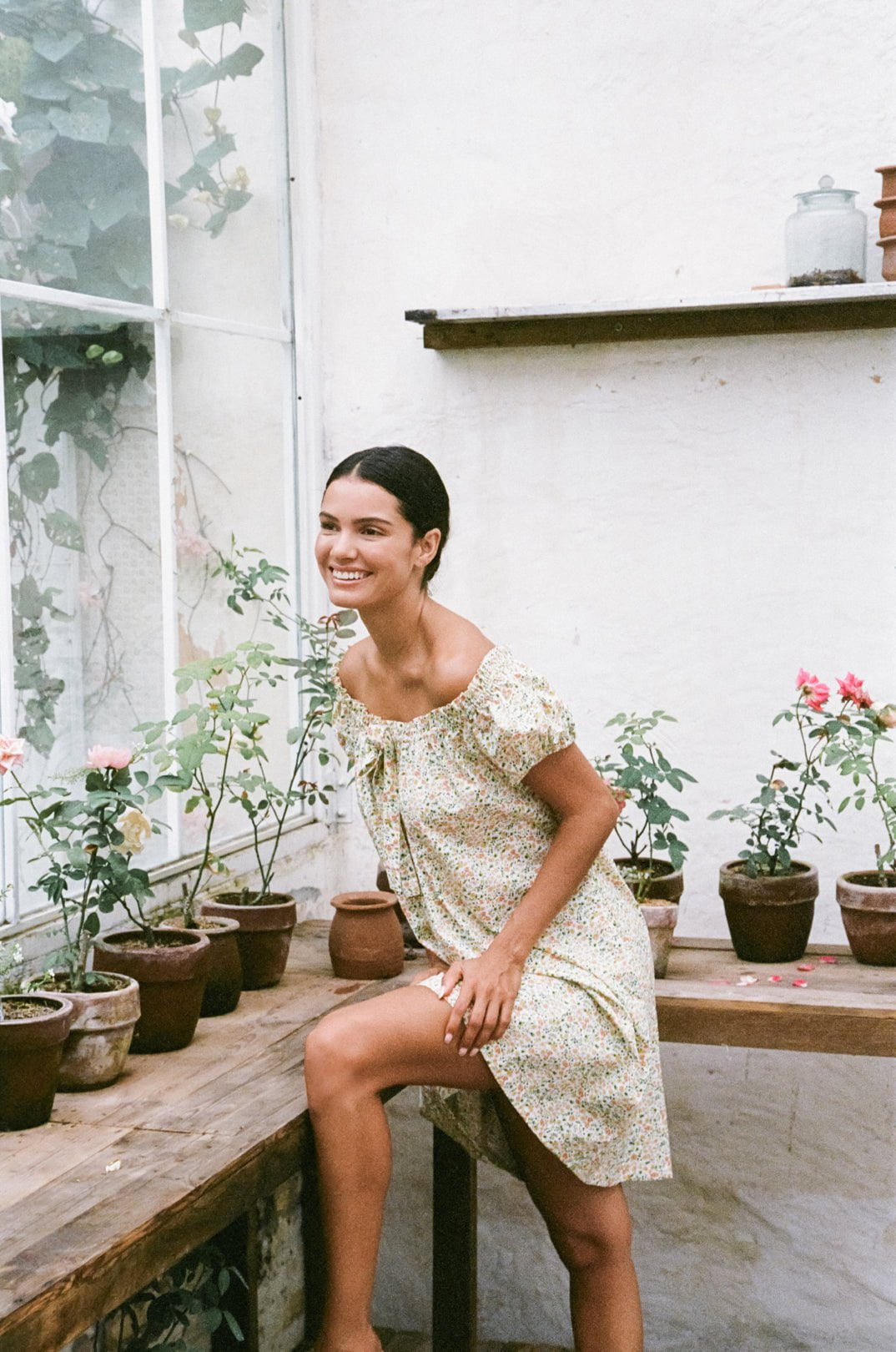 Lily Lounge Dress - Cotton - Floret Green