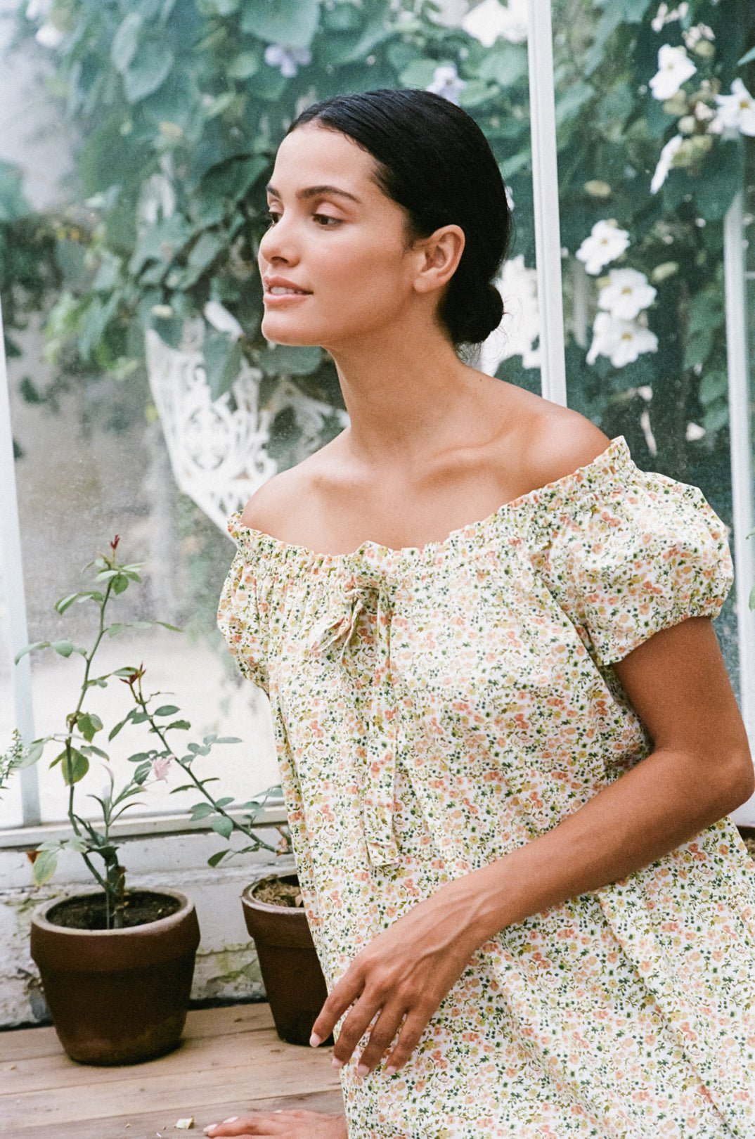 Lily Lounge Dress - Cotton - Floret Green