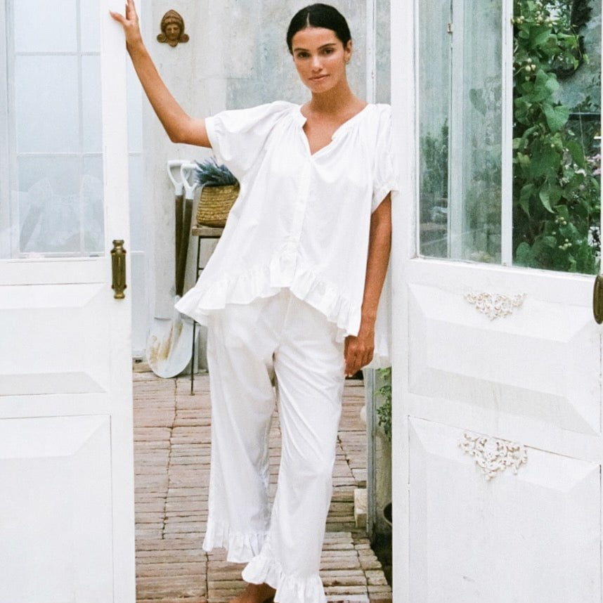 Sophie Sleep Set - Pants - Cotton Modal - Off White