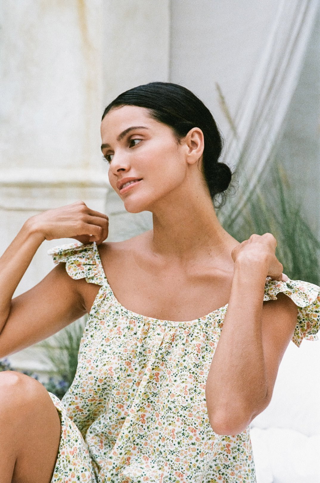 Indah Wing Nightie - Cotton - Floret Green