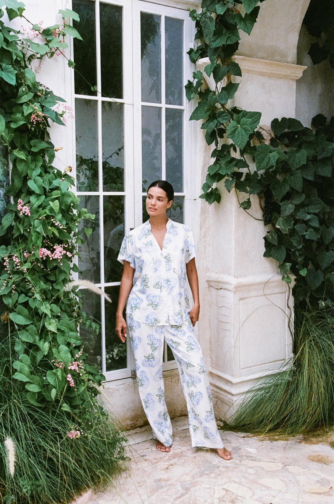 Maggie Pyjama Set - Long Pants - Hydrangea Blue