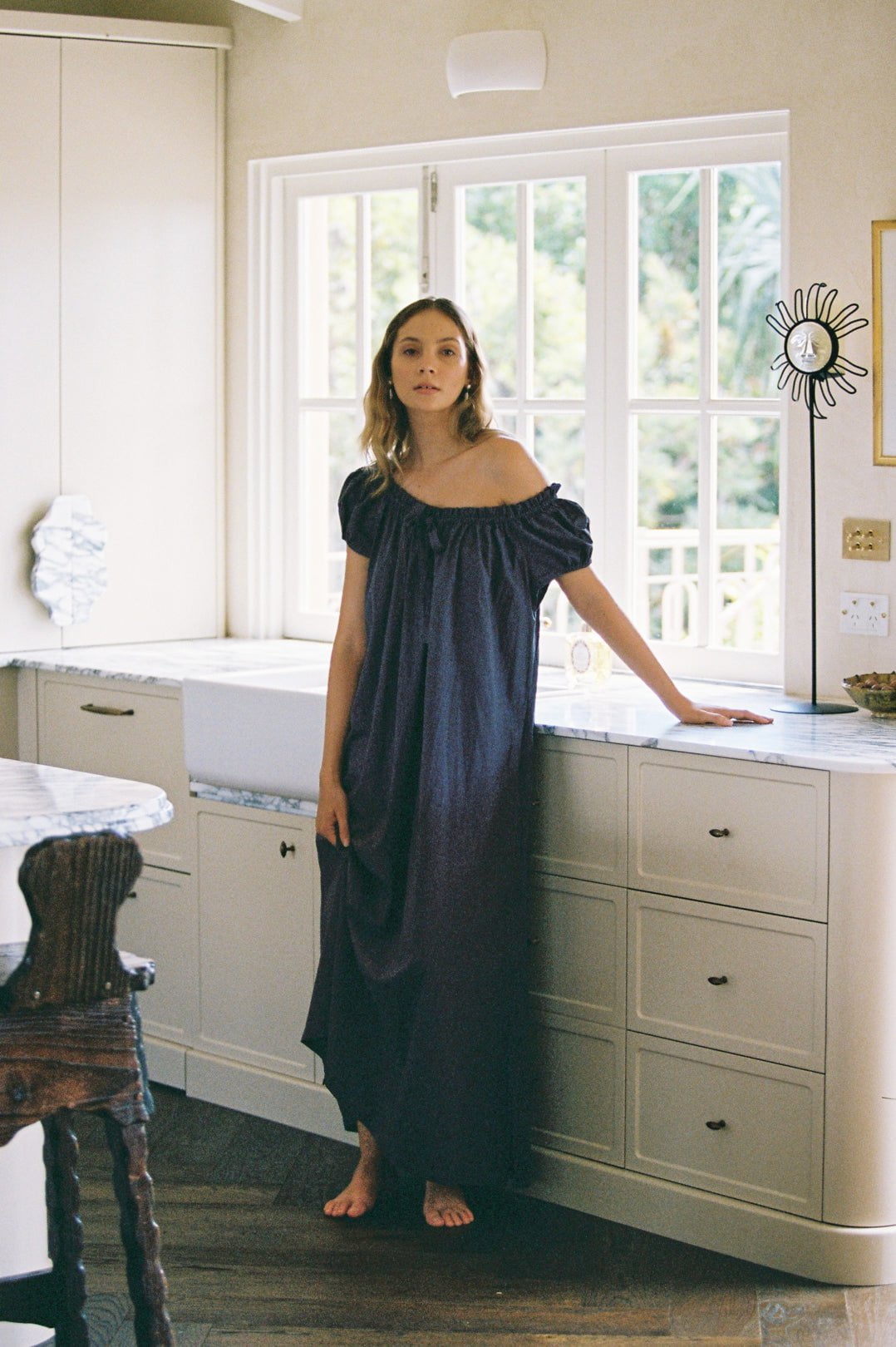 Lily Lounge Dress - Cotton Modal - Midnight