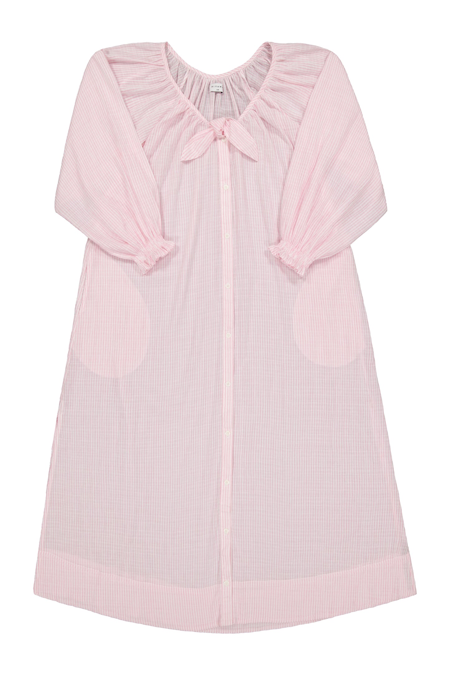 Heidi Resort Dress - Cotton - Stripe Pink