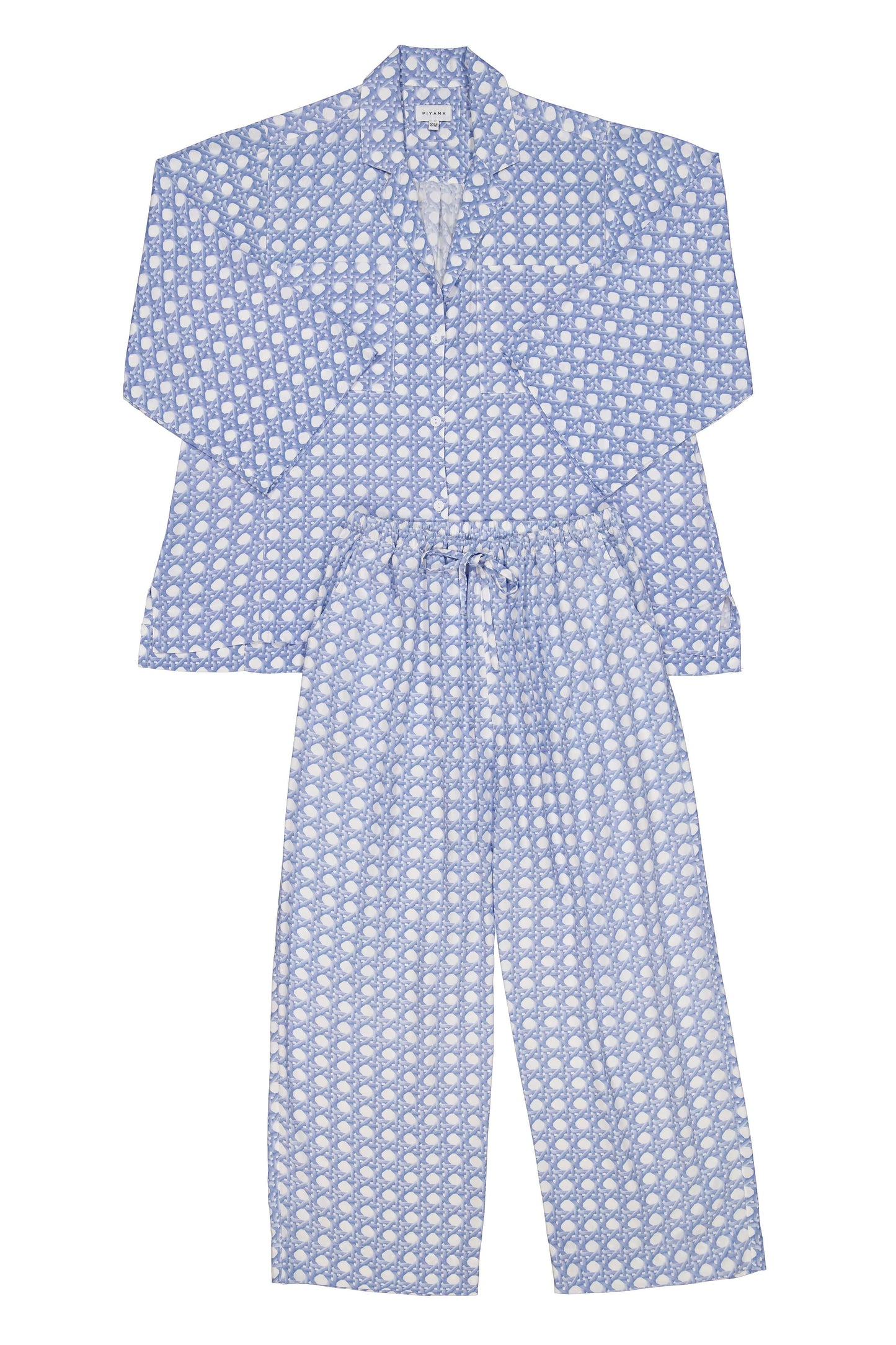 Peta Sleep Set - Long - ECOVERO™- Rattan - Cornflower Blue