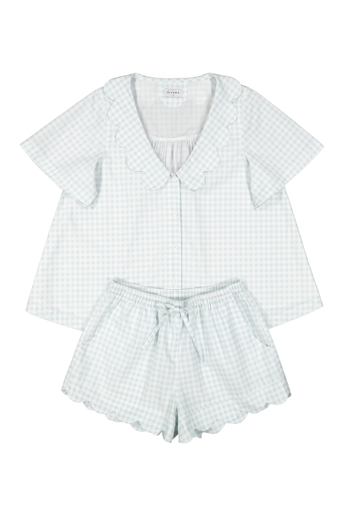 Penelope Sleep Set - Gingham Pale Blue