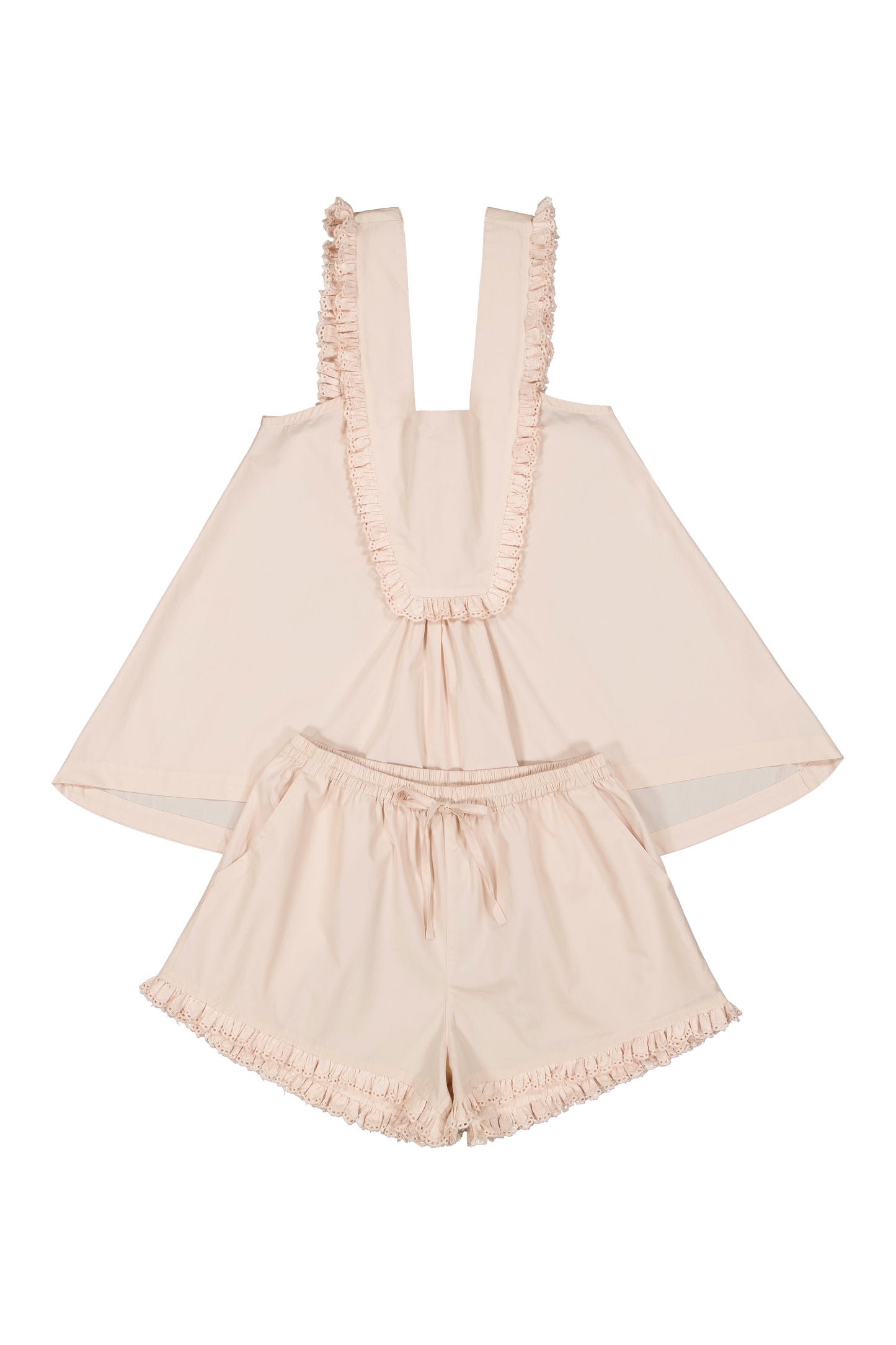 Elsie Sleep Set - Cotton - Nude + Trim